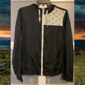Smiley Face Black Windbreaker Jacket